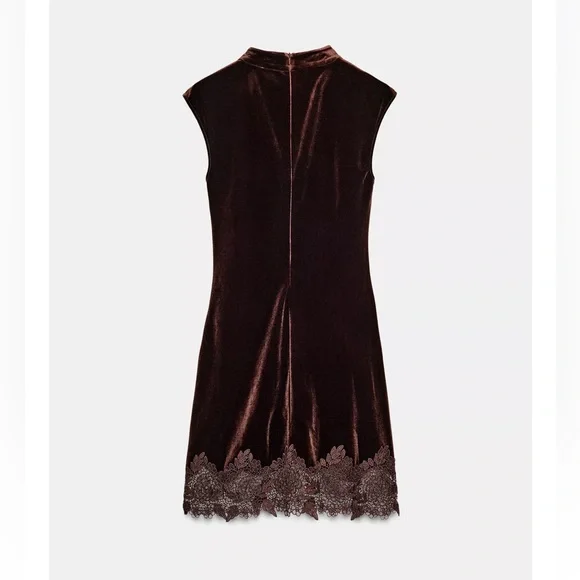 Zara VELVET LACE DRESS - Picture 12 of 13